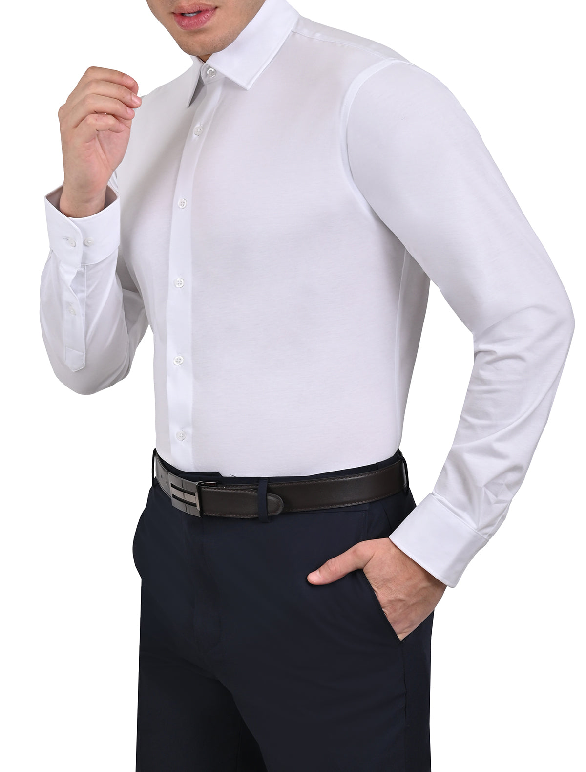 Camisa Blanca Perry Ellis Slim Fit Ice Mint Ultra Fresca – John